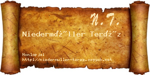 Niedermüller Teréz névjegykártya